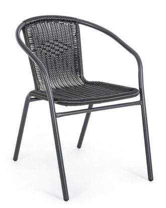 BIZZOTTO Conjunto de 2 sillas de acero con asiento negra