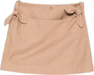 Moschino Beige Cotton Twill Bow Detail Skirt