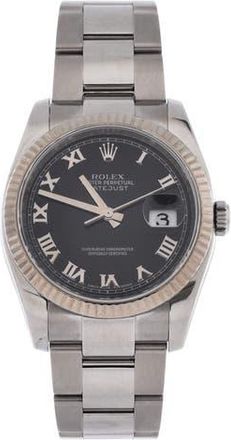 Rolex Oyster Perpetual Datejust Automatic Watch Stainless Steel and White Gold 36 in Metallic Silver at Nordstrom