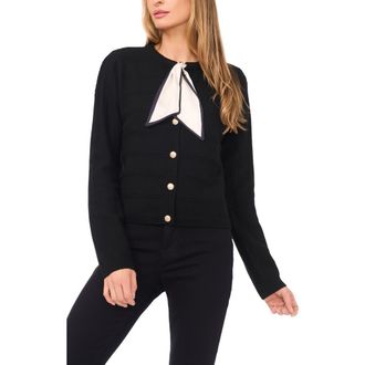 CeCe by Cynthia Steffe Tie Scarf Cardigan in Rich Black at Nordstrom Rack, Size Xx-Small