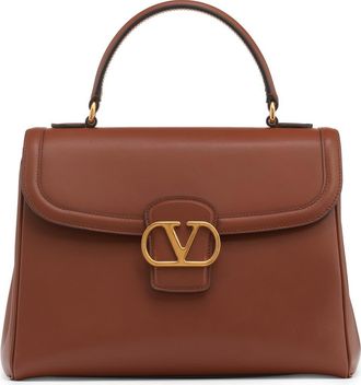 Valentino Garavani Large 9TO5 Leather Top Handle Bag in Tobacco at Nordstrom