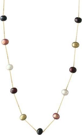 Effy Multicolor Freshwater Pearl Station Necklace in Rose Gold Multi at Nordstrom Rack, Size 18