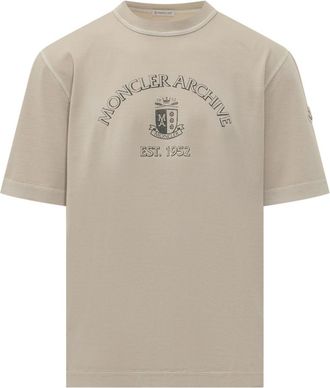 Moncler Beige Graphic Crew Neck T-Shirt