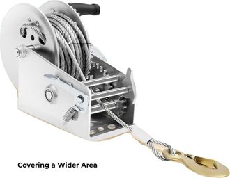 OEM Cabrestante Manual, Capacidad De Tracci&oacute;n De 1588 Kg (3500 Lb), Construcci&oacute;n De Acero Resistente, Relaci&oacute;n De Engranajes 4:1 / 8:1, Cable De Acero De 