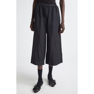 Comme Des Gar&ccedil;ons Crop Twill Wide Leg Pants in Black at Nordstrom, Size Medium