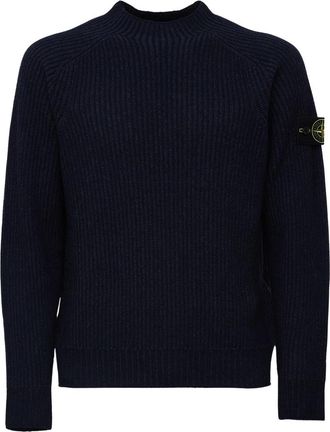 Stone Island Trui met ronde hals - Heren - Ronde hals truien - Blauw - S - Truien & Vesten