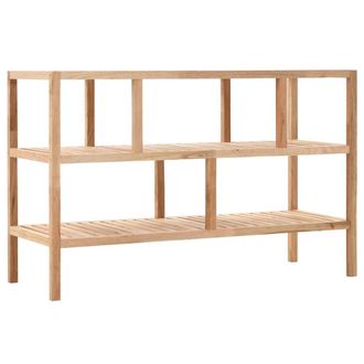 Berkfield Home Bathroom Shelf Solid Walnut Wood 100x40x65 cm in Beige | Size: 100 x 40 x 65 cm