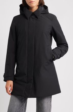 Save The Duck Embie Water Resistant Hooded Jacket in Black at Nordstrom, Size 5