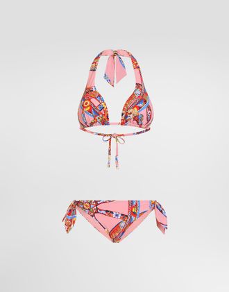 Dolce & Gabbana Carretto-print Triangle Bikini - Woman Swimwear Multicolor 1