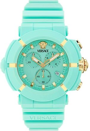 Versace Real Active Chrono Quartz Light Blue Dial Watch VE0L00325