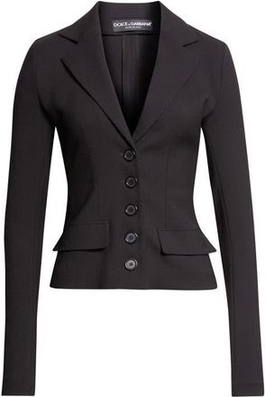 Dolce & Gabbana Tailored Stretch Wool Jacket in Nero at Nordstrom, Size 10 Us