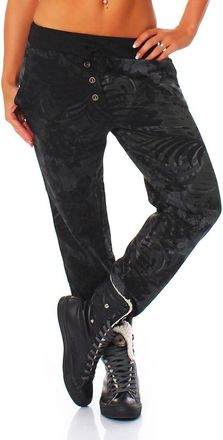 Malito more than fashion Malito Boyfriend Pants Classic Baggy Trousers Aladin Bloomers Yoga Wrap Twist 83728 Women One Size (Black)