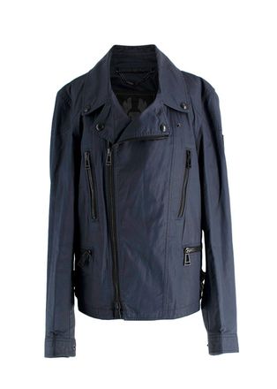 Belstaff Navy Cargo Zip Biker Jacket Size XL