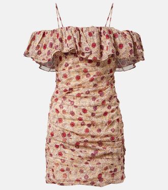 Isabel Marant Davilia off-shoulder ruched cotton minidress
