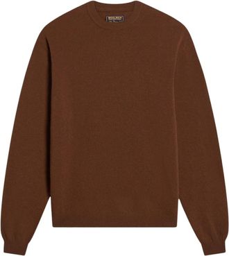 Woolrich Jersey de cuello redondo de lana de cordero - Knitwear - Hombre - Marr&oacute;n - XL