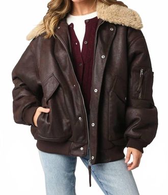 Olivaceous Aspen Pu Bomber Jacket In Brown Camel