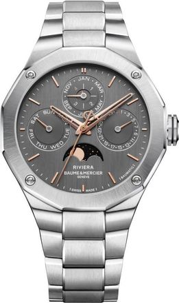 Baume & Mercier Riviera Perpetual Calendar Automatic Grey Dial Mens Watch 10786