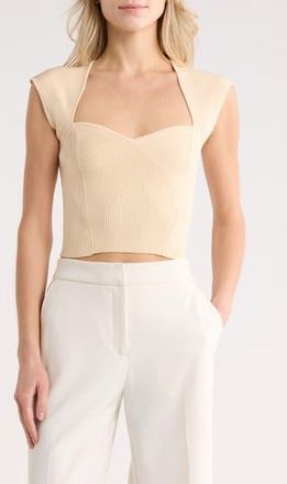 SIMKHAI Abia Ribbed Crop Top in Almond at Nordstrom Rack, Size X-Small