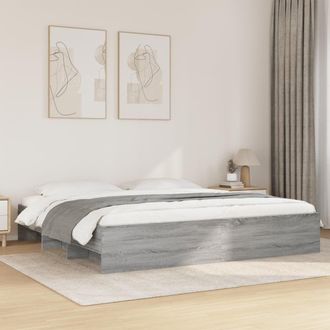 Berkfield Home Bed Frame without Mattress Grey Sonoma 200x200 cm Engineered Wood