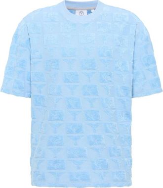 Carlo Colucci Tops, Heren, Blauw, L, Katoen, Oversized T-shirt met badstof