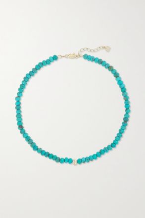 Sydney Evan Cavigliera In Oro 14 Carati Con Turchese E Diamanti