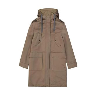 Brunello Cucinelli Parka de poli&eacute;ster con capucha - Coats - Mujer - Marr&oacute;n - L