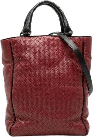Bottega Veneta Pre-owned Tote Bags, female, Red, Size: ONE SIZE Pre-owned Leather Tote