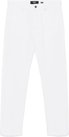 Fendi Jeans met geborduurd FF-logo - Wit