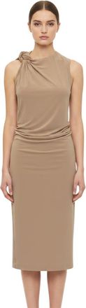 Sportmax Brown Crew Neck Midi Dress