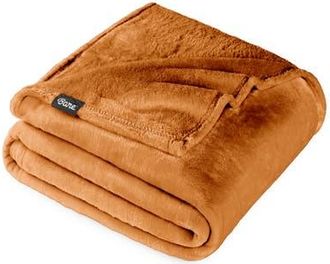 Bare Home Microplush Fleece Throw Blanket in Sienna at Nordstrom, Size Standard