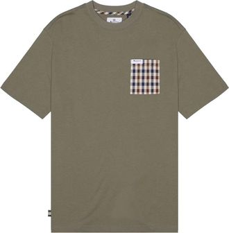 Aquascutum Club Check Pocket T-Shirt - Heren - T-shirts - Groen - 2XL - Katoen - Tops