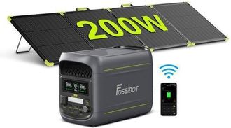 OEM Fossibot F1800 1024wh 1800w Generador El&eacute;ctrico Port&aacute;til Lfp Estaci&oacute;n El&eacute;ctrica Para Powerstation + Sp200pro Paneles Solares