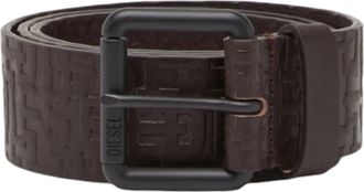Diesel B-MONOGRAM Mens Genuine Leather Belts - Brown - Size 85 cm