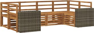 vidaXL Conjunto De Sof&aacute;s De Exterior 6 Uds. Natural Vidaxl