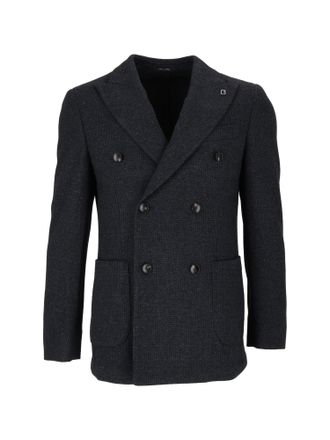 Breras Milano Giacca Uomo Double-Breasted Textured Blazer