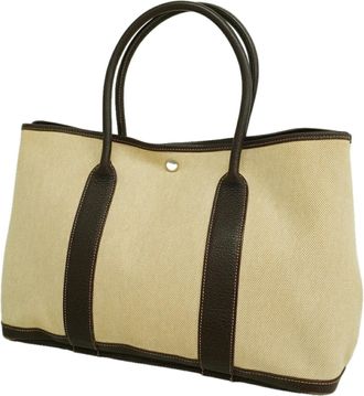 Herm&egrave;s Brown Toile H Tote Bag (Pre-Owned)