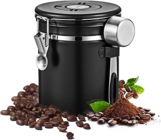 OEM Tarro Herm&eacute;tico De Acero Inoxidable De 1500 Ml Para Caf&eacute; - Contenedor De Almacenamiento - Para Granos De Caf&eacute; - Material: Acero Inoxidable - Cuchara M