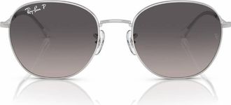 Ray-Ban Polarized Grey Gradient Round Unisex Sunglasses RB3809 003/M3 55