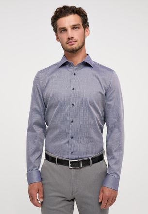 Eterna Langarmhemd ETERNA SLIM FIT, Herren, Gr. 41, Extra verl&auml;ngerter Arm, mittelblau, 100% cotton, schmal, Manschette, Hemden Langarmhemd