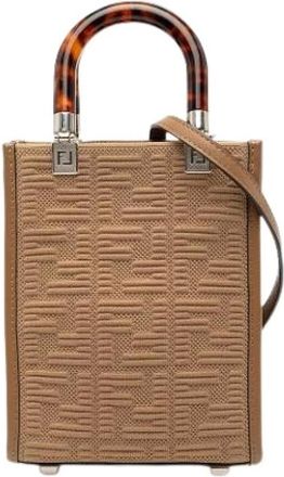 Fendi Pre-owned Mini Bags, female, Brown, Size: ONE SIZE Pre-owned Sunshine Shopper Tote