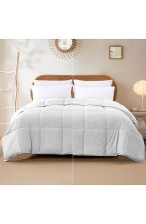 Modern Threads Down Alternative Reversible Comforter in White/white at Nordstrom Rack, Size Queen