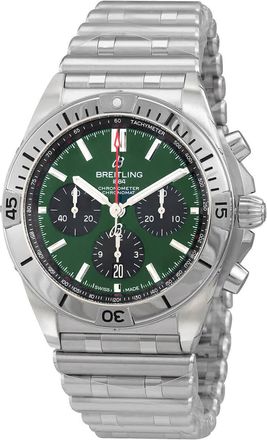 Breitling Chronomat B01 Chronograph Automatic Chronometer Green Dial Mens Watch AB0134101L1A1