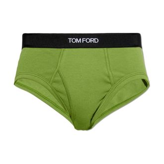 Tom Ford Bottoms, male, Green, Size: S Logo Briefs