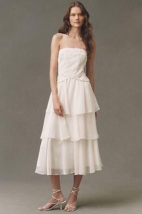BHLDN Strapless Tiered Maxi Dress