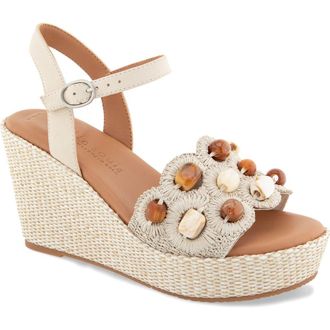 Gentle Souls Nolina Woven Wedge Sandal in Stone Nubuck at Nordstrom, Size 9.5