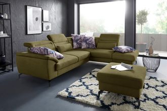 Sit&more Ecksofa »Percy L-Form« 12 cm Fusshöhe, Sitztiefenverstellung, wahlweise in 2 Fussfarben