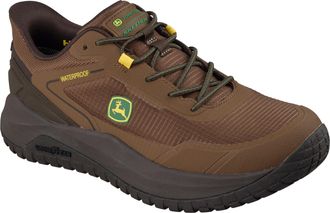 Skechers Mens John Deere Mens Waterproof Ripstop Bungee Slip-in Shoes with Goodyear Rubber, Brown, 6 UK