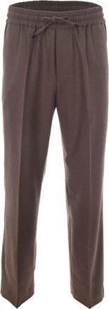Dr&ocirc;le de Monsieur Pleated Flannel Trousers with Drawstring Waist