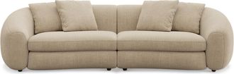 Castlery Fable Sofa Customized, (Washed Chenille) Sand, Machine Washable, Ultra Deep Seats for Sofas by Castlery