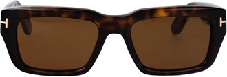 Tom Ford Sunglasses, male, Brown, Size: 53 MM Ft1200 Icon Square Sunglasses